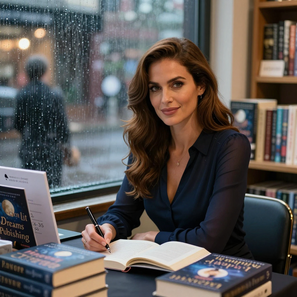 Xandra Alexander signing books at a Moonlit Dreams Publishing event